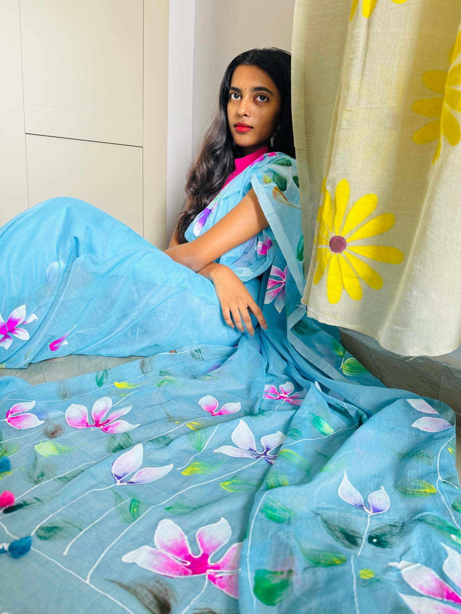 Hand Painted Maul Cotton Sarees