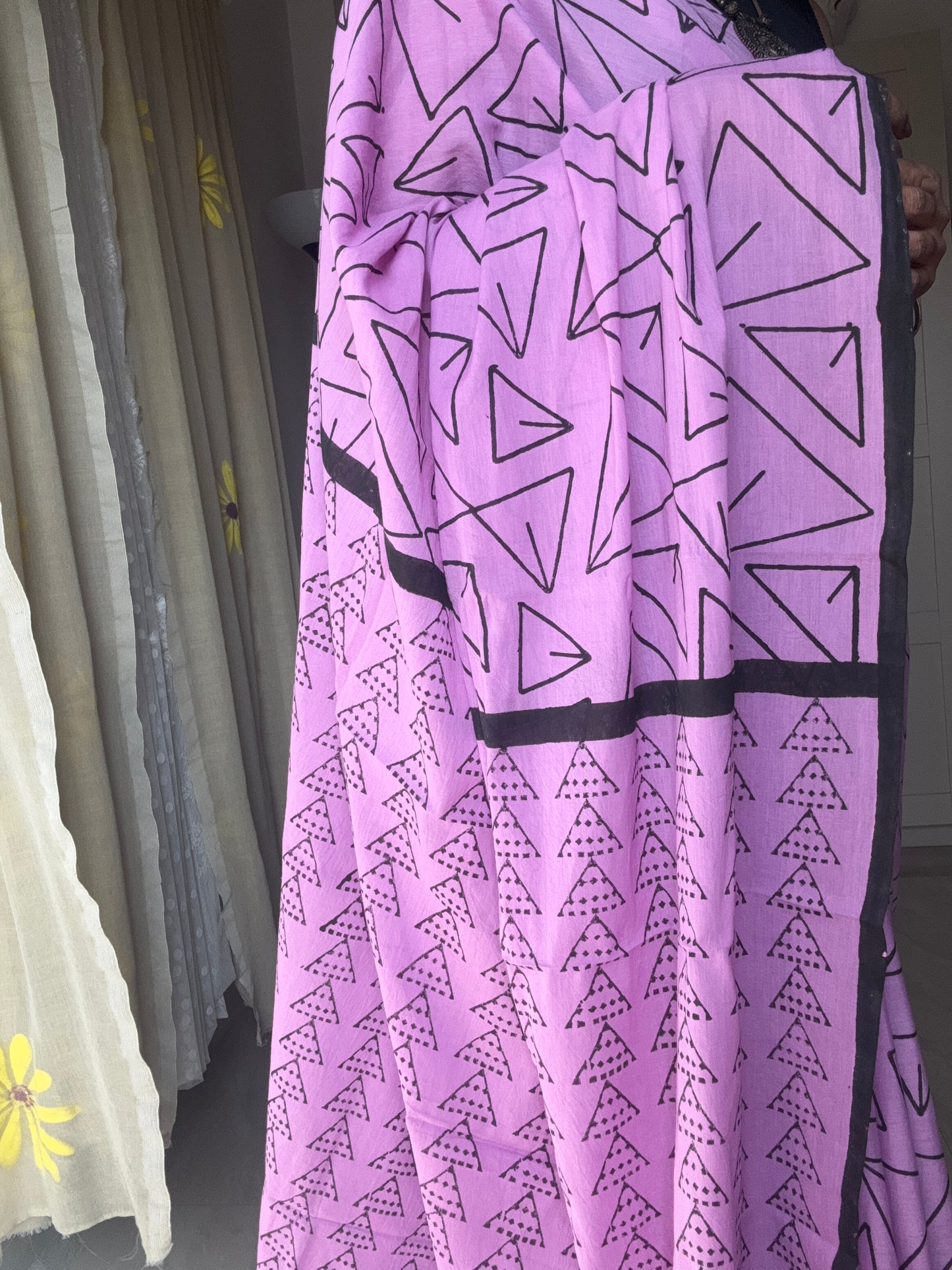 Handblock printed Cotton saree