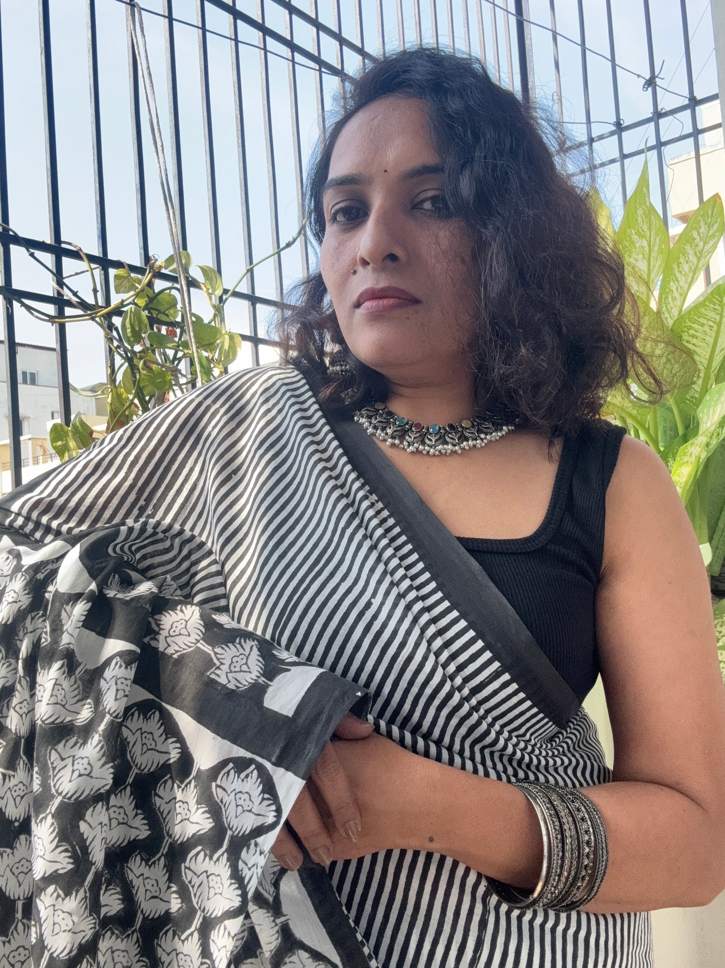 Handblock printed Cotton saree