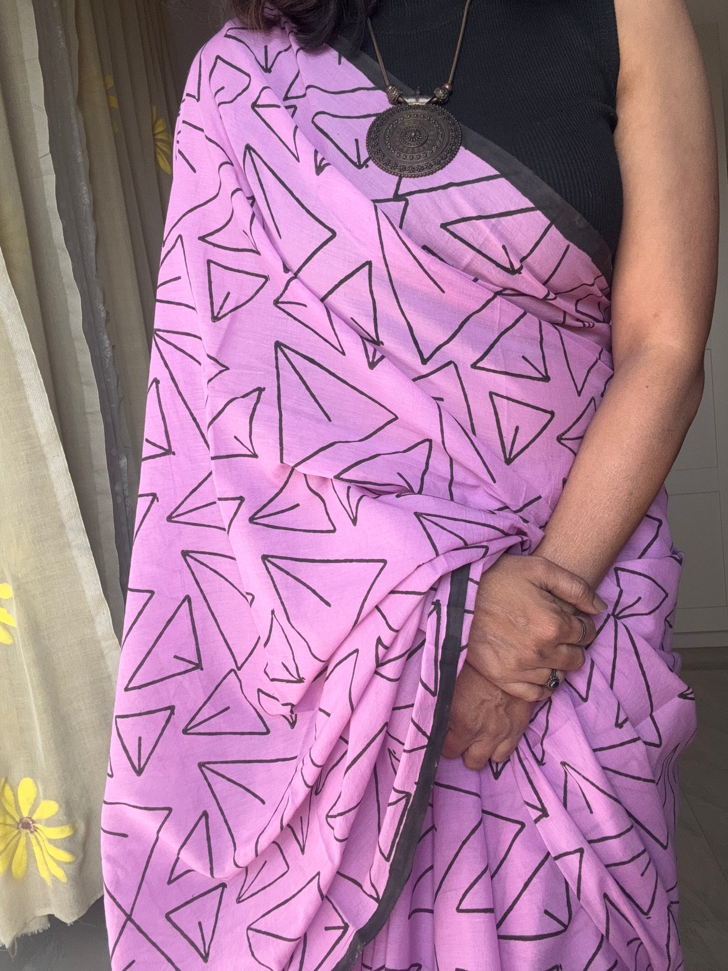 Handblock printed Cotton saree