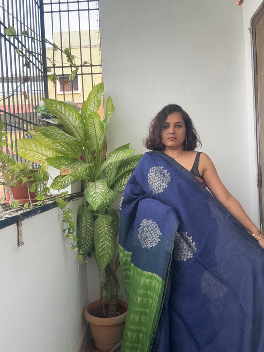 Khadi linen blue