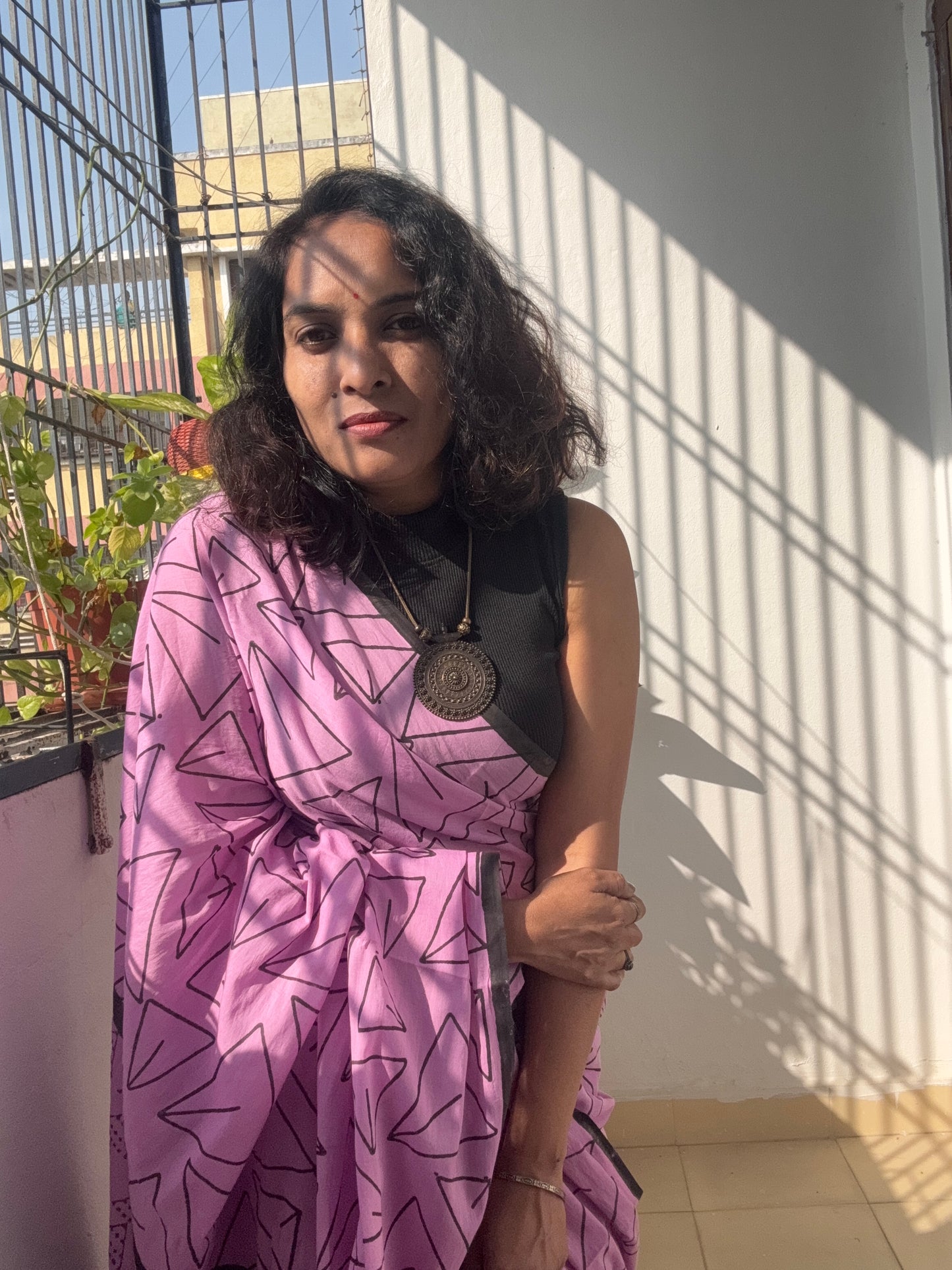 Handblock printed Cotton saree