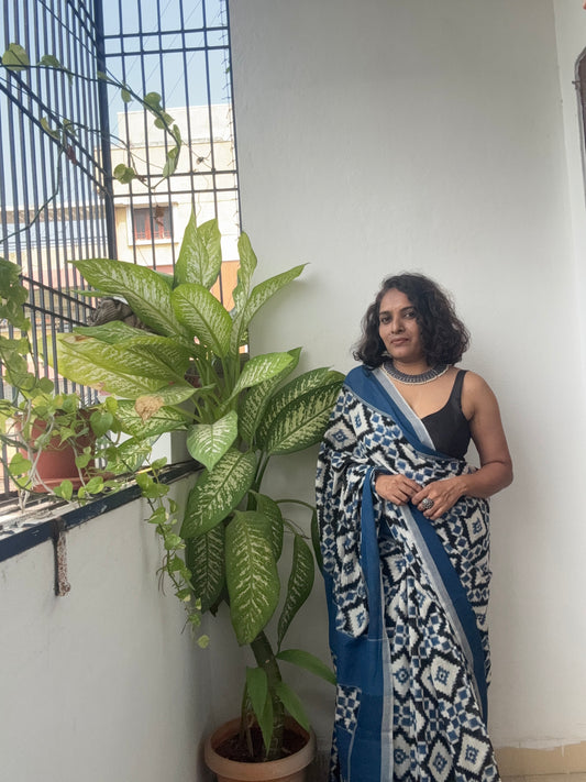 Handloom Double Ikkat Saree