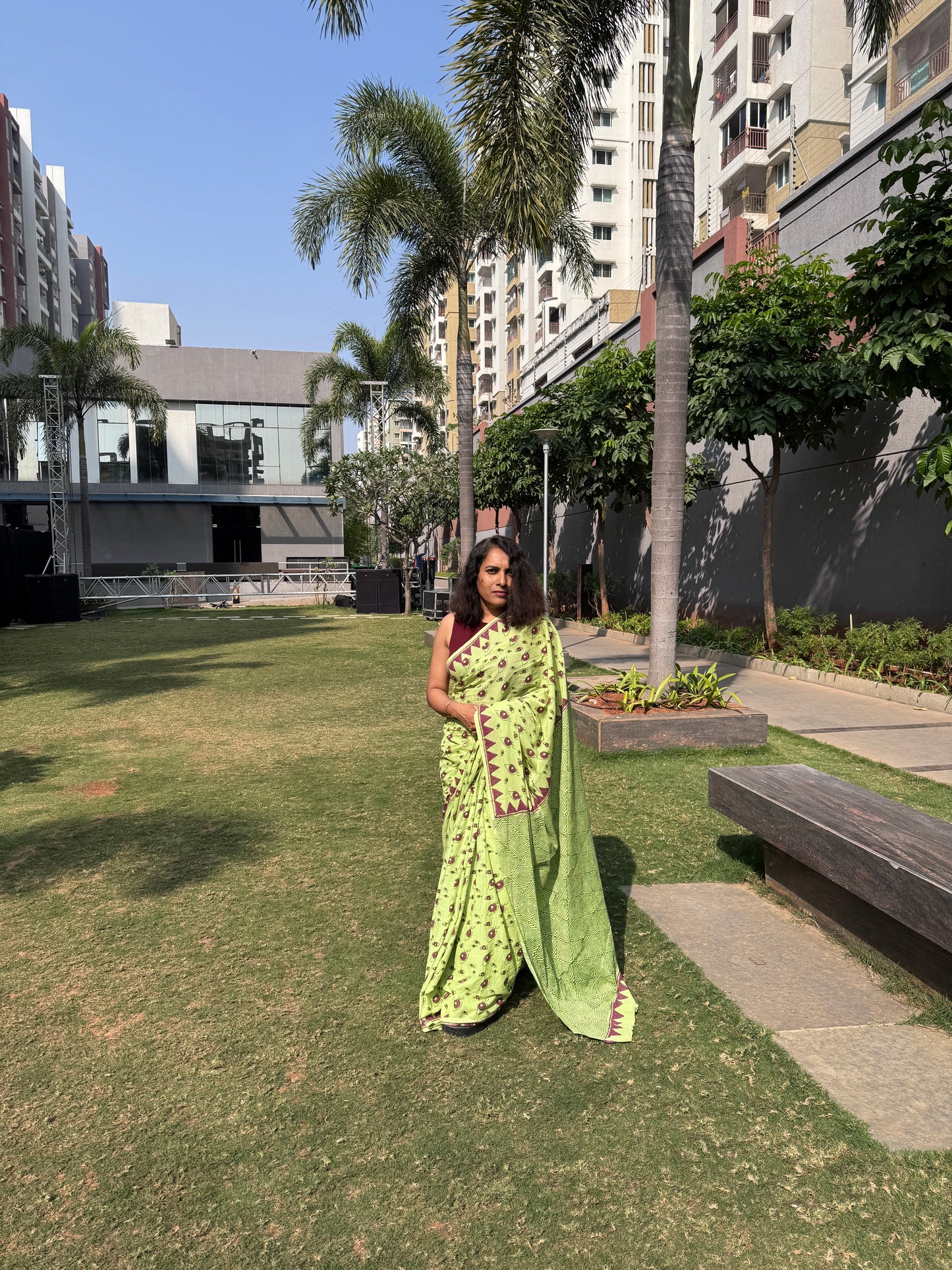 Handblock printed Cotton saree