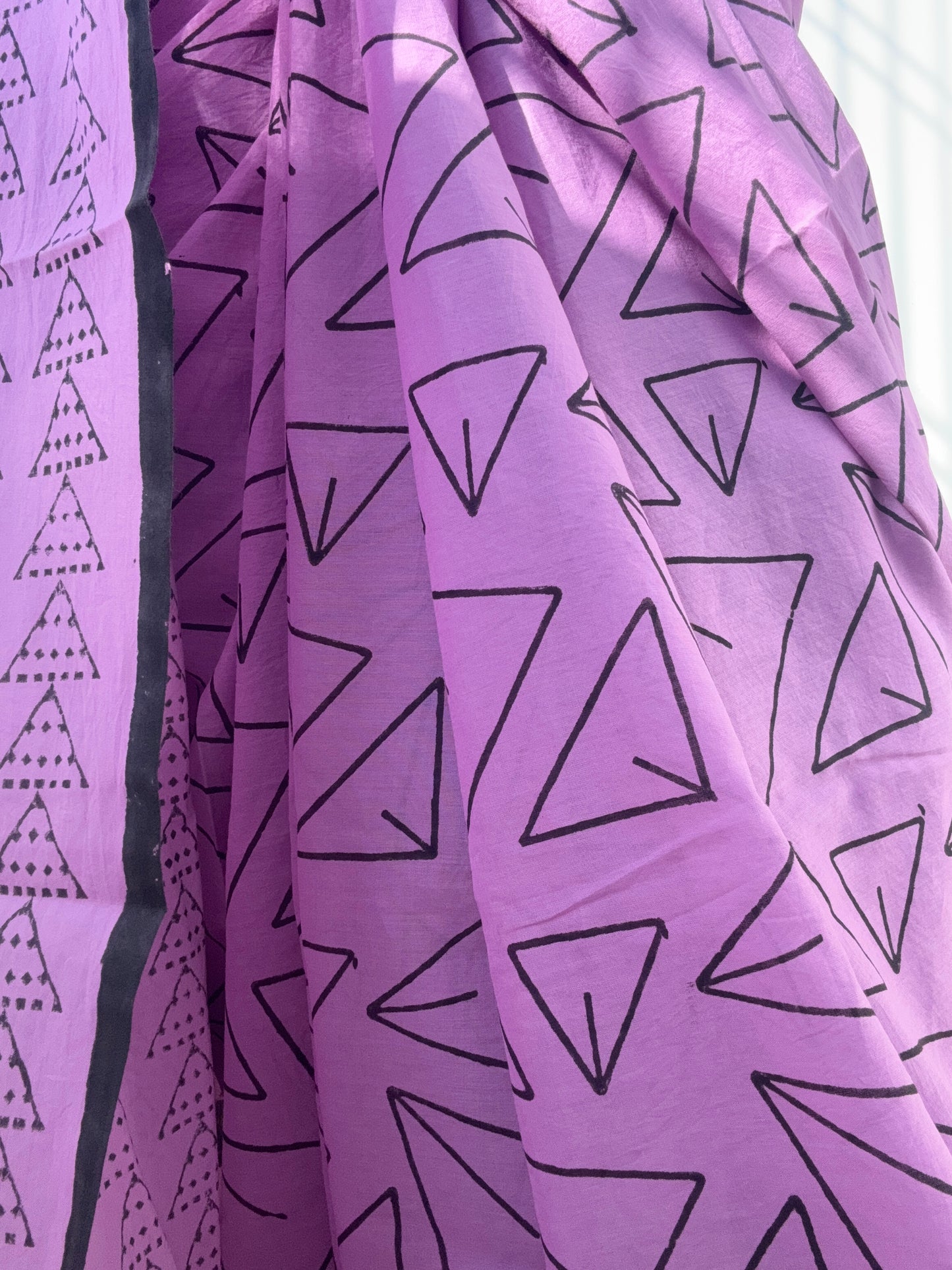 Handblock printed Cotton saree