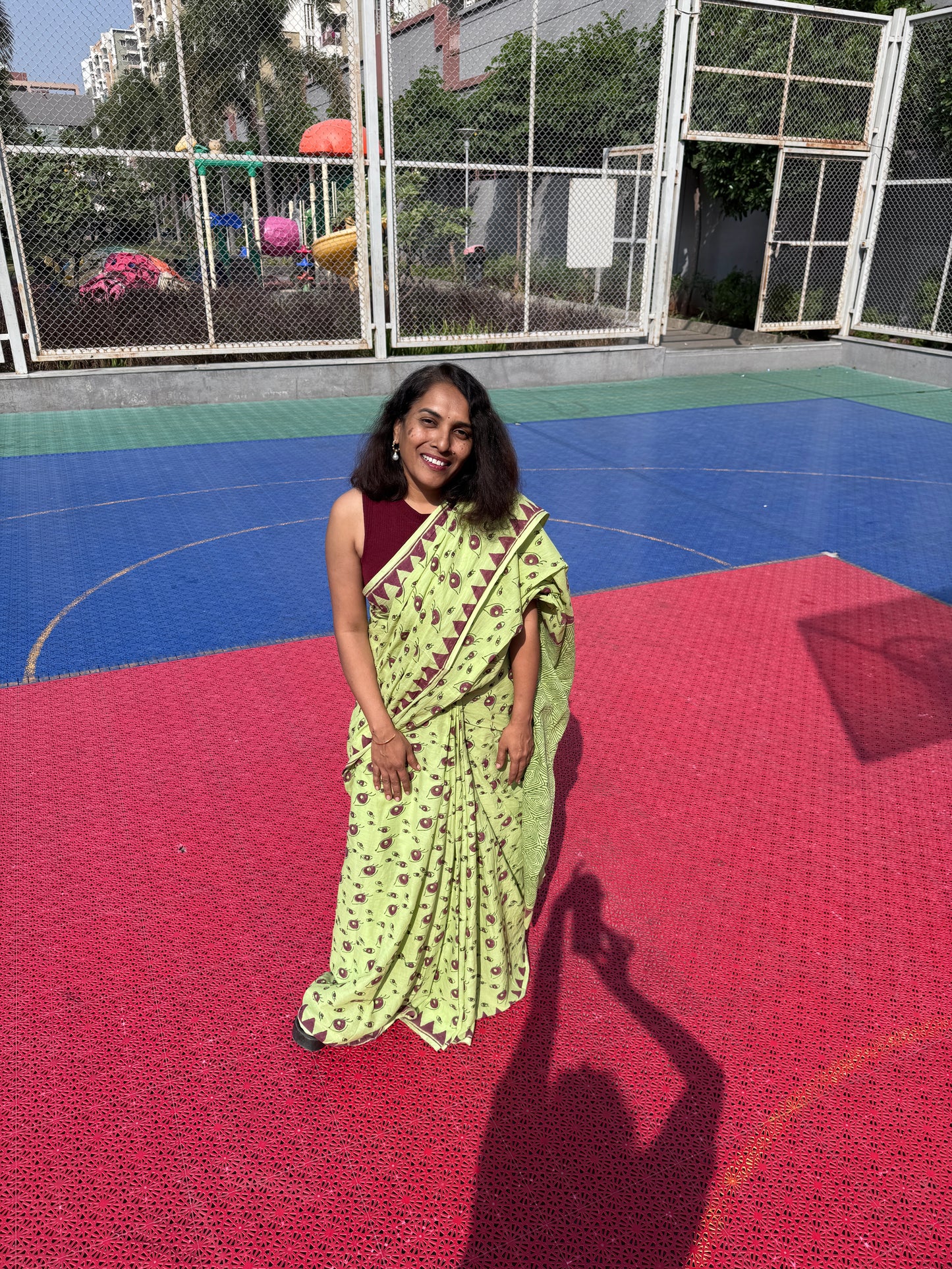 Handblock printed Cotton saree